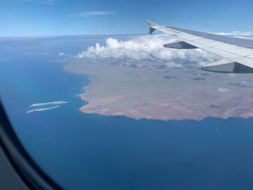 Anflug auf die Galapagos Inseln